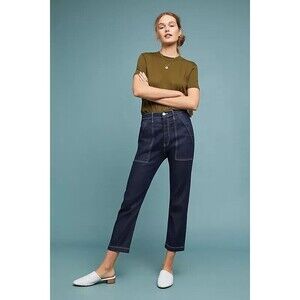 3x1 Sabine Ultra High Rise Tapered Chino Pants WPSTC0947 Tencel Denim SIZE 28